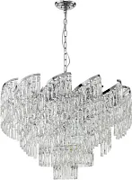 Люстра подвесная Саппаро (Sapparo) 2176/09/18P Stilfort прозрачная на 18 ламп, основание хром в стиле современный Люстра подвесная Саппаро (Sapparo) 2176/09/18P Stilfort прозрачная на 18 ламп, основание хром в стиле современный